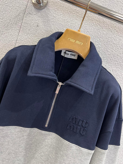 Miu 25fw lapel sweatshirt