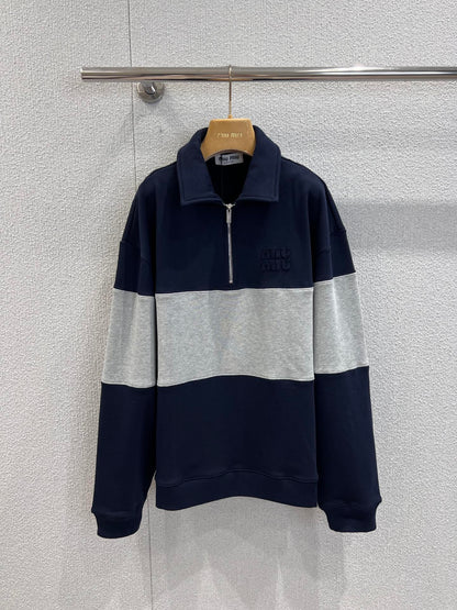 Miu 25fw lapel sweatshirt