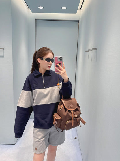Miu 25fw lapel sweatshirt