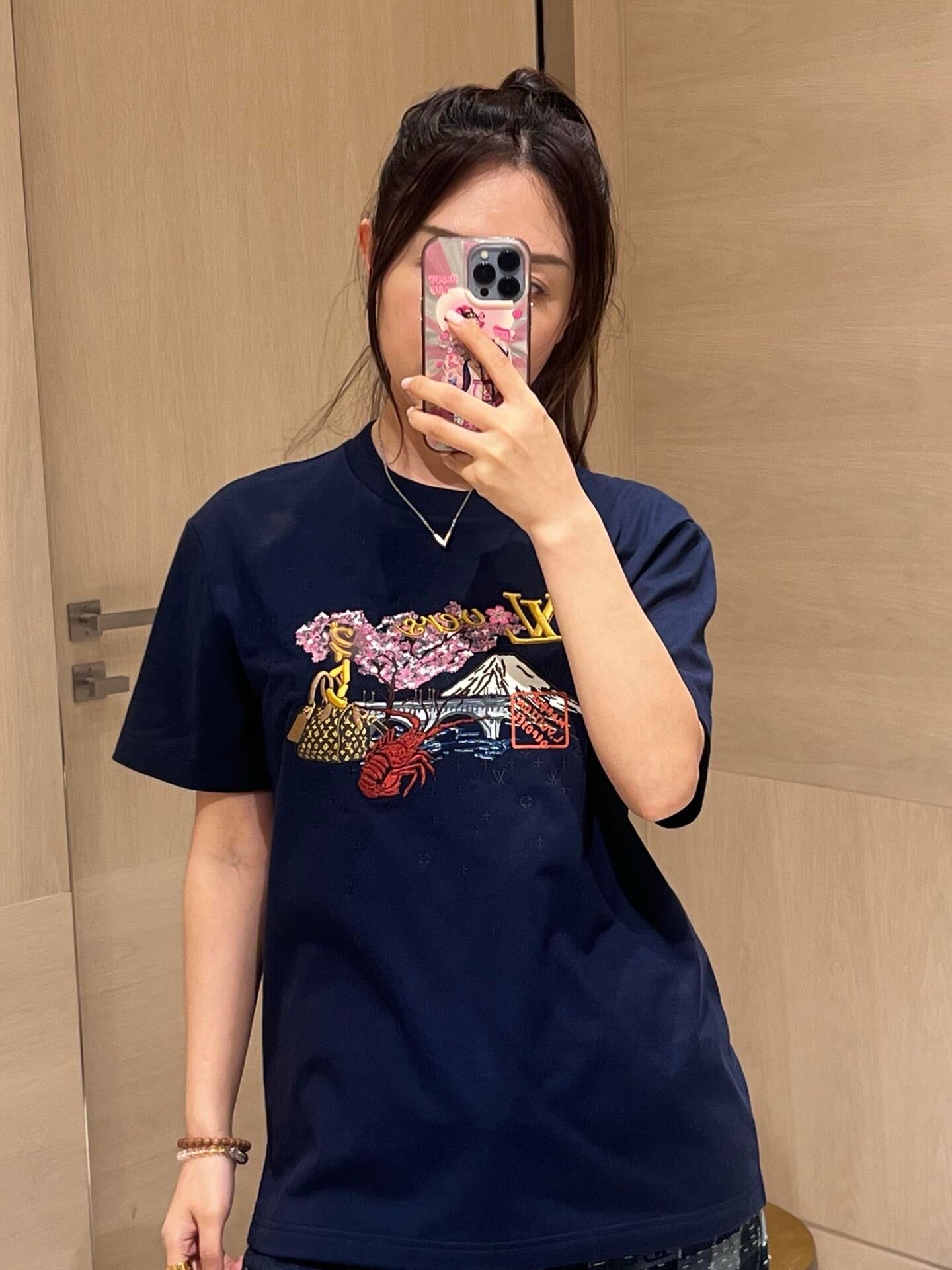 1ou 25fw embroidered T-shirt