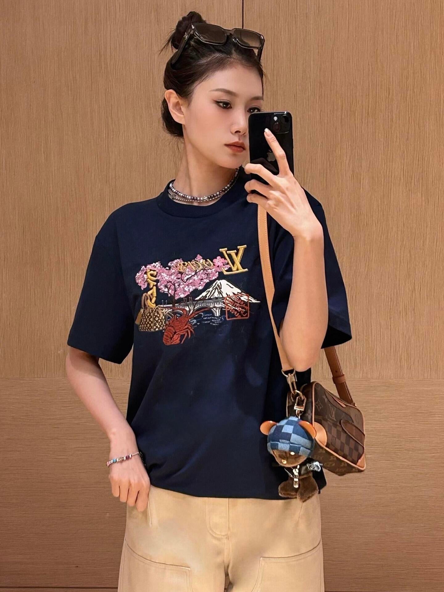 1ou 25fw embroidered T-shirt