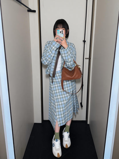 Loe 25fw plaid skirt