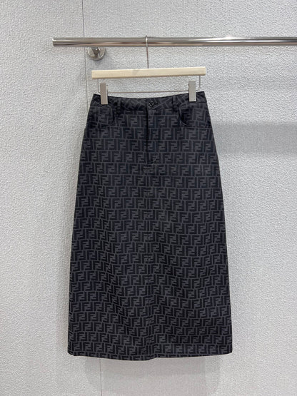 Fen 25fw jacquard A-line skirt