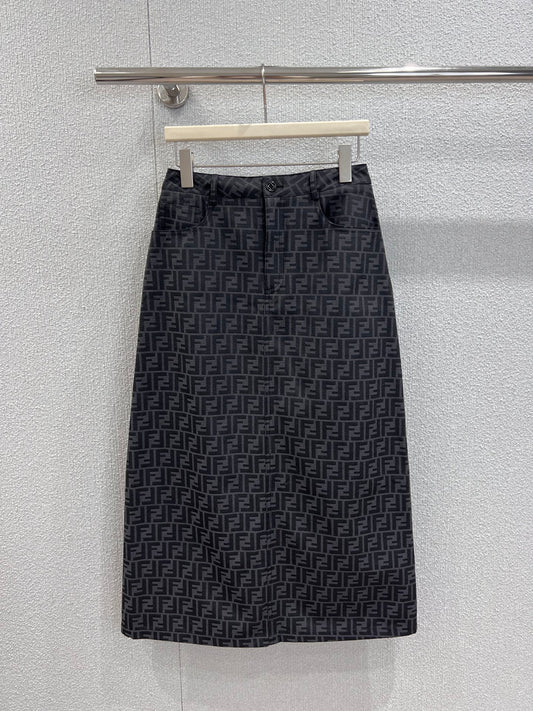 Fen 25fw jacquard A-line skirt