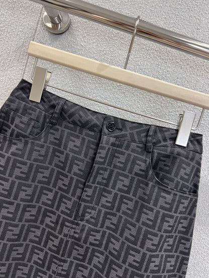 Fen 25fw jacquard A-line skirt