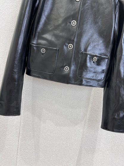 Chan 25fw leather jacket