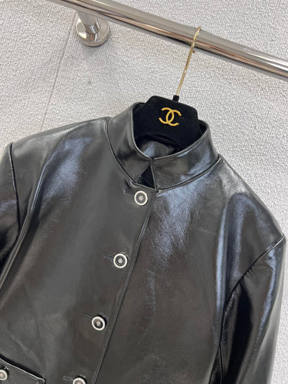 Chan 25fw leather jacket