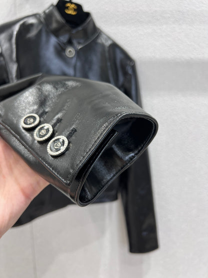 Chan 25fw leather jacket