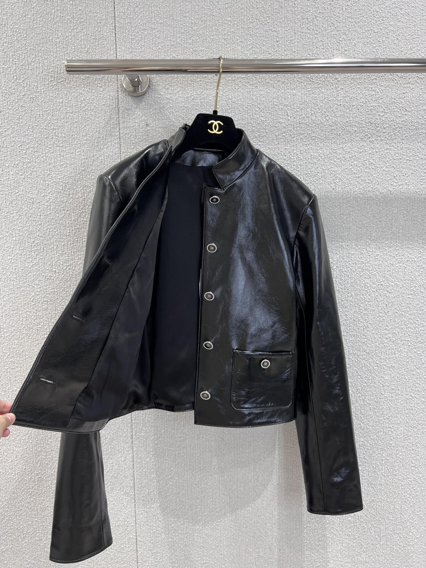 Chan 25fw leather jacket