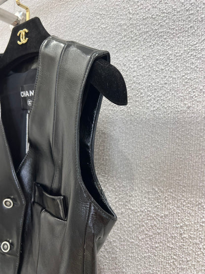 Chan 25fw leather vest