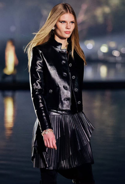 Chan 25fw leather jacket