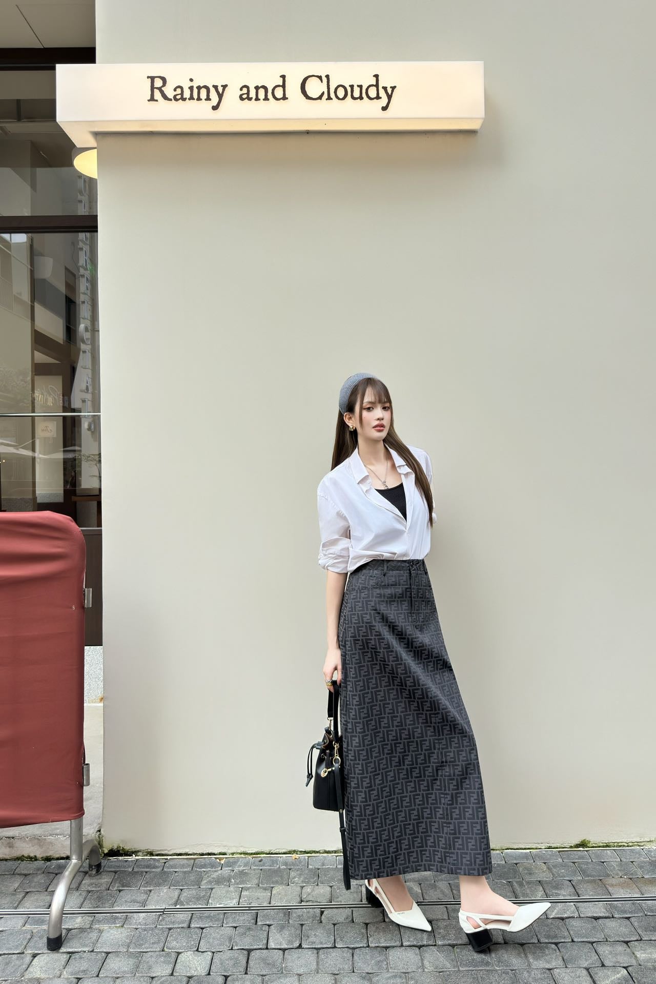 Fen 25fw jacquard A-line skirt