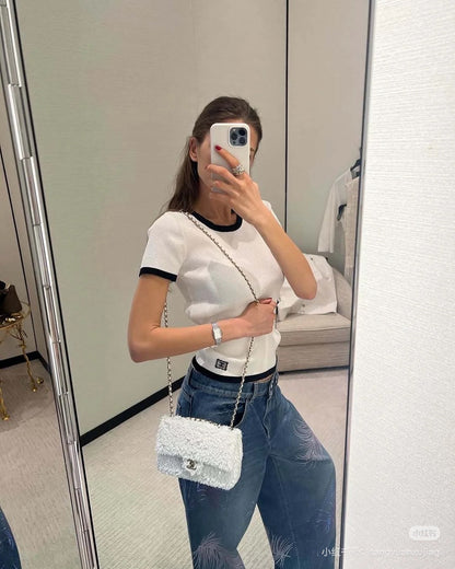 ch 25ss knitted t-shirt