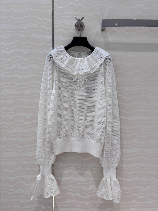 ch 25ss hollow sweater