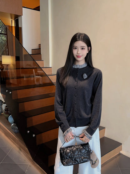 Ch 25ss knitted cardigan