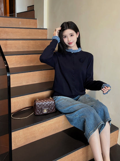 Ch 25ss knitted cardigan