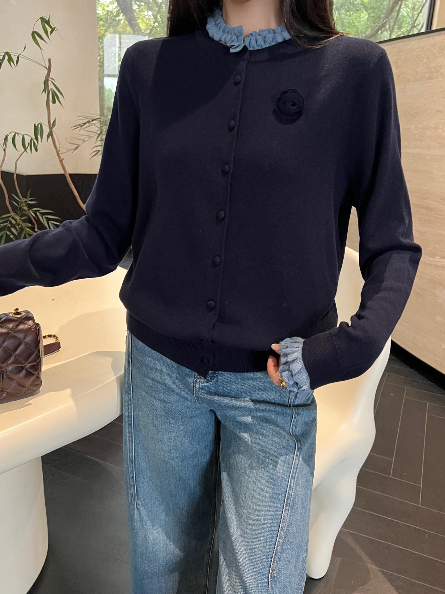 Ch 25ss knitted cardigan