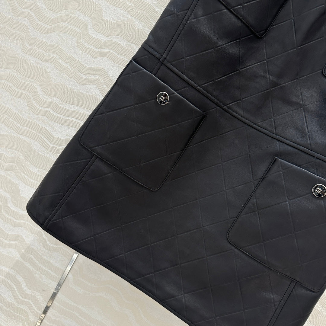 Ch 25ss leather A line dress