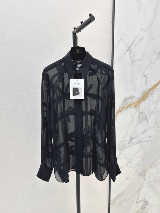 ch 25ss Silk bow shirt