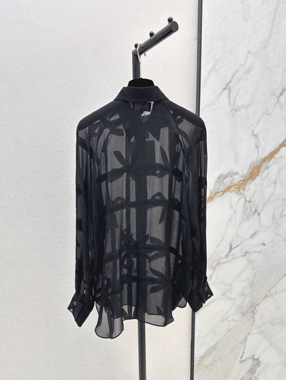 ch 25ss Silk bow shirt