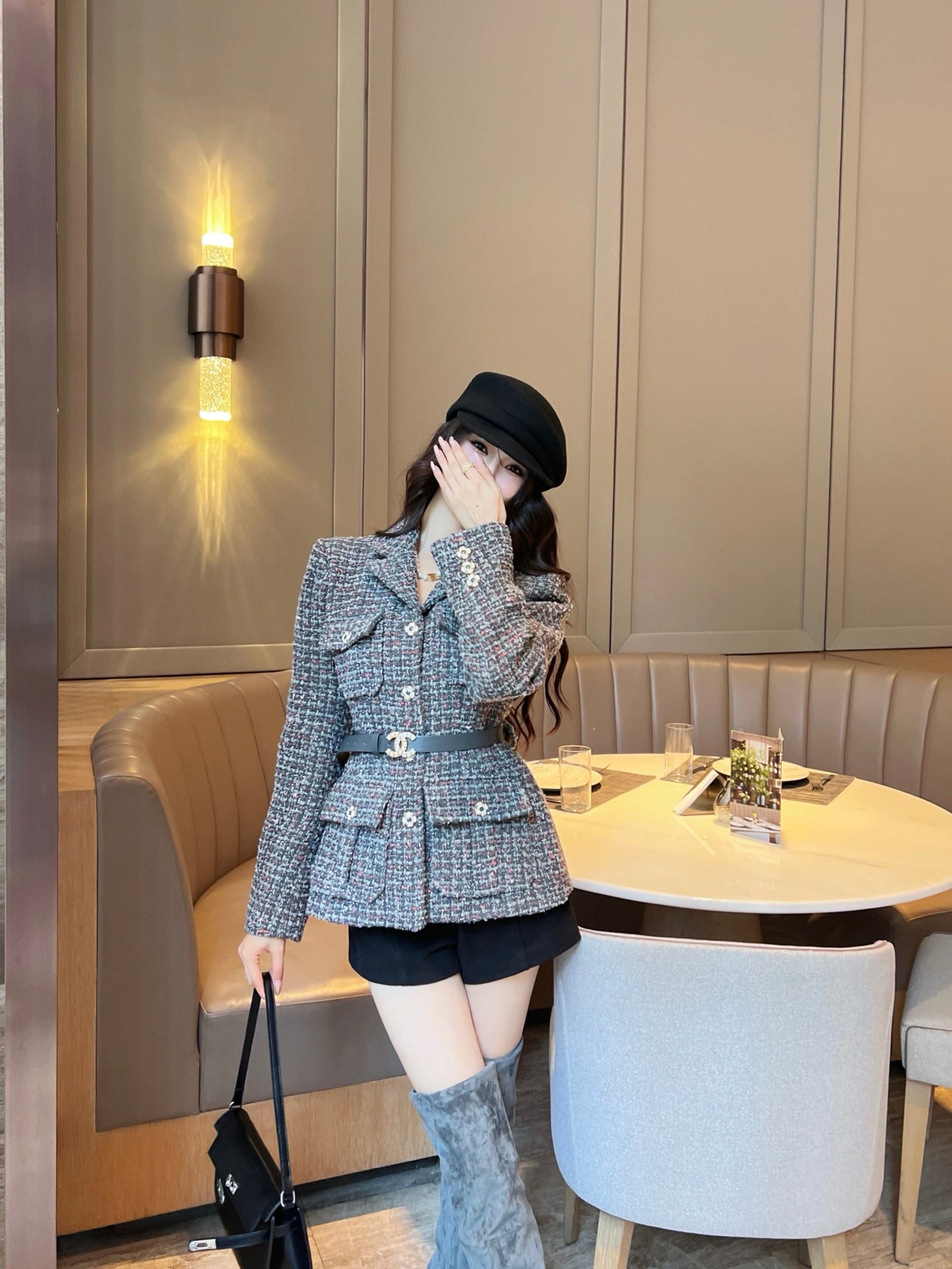 Ch 25ss woven belt jacket