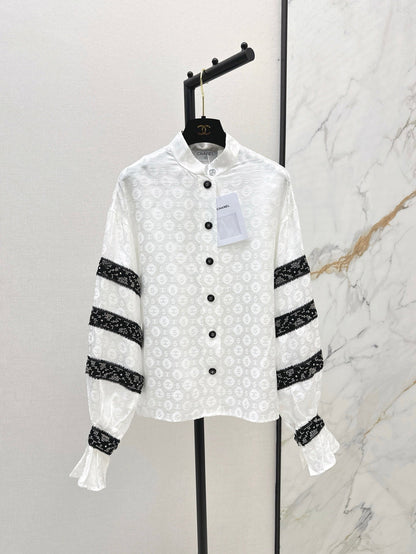 Ch 25ss Silk jacquard shirt