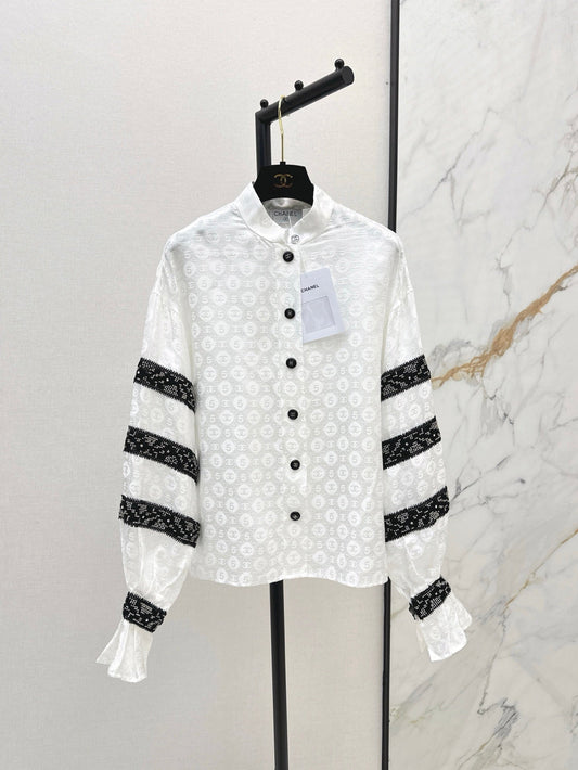Ch 25ss Silk jacquard shirt