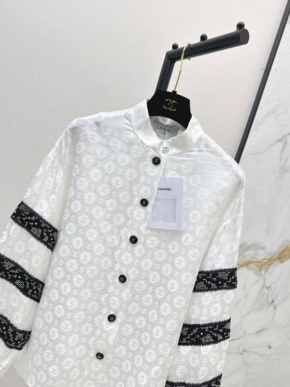 Ch 25ss Silk jacquard shirt