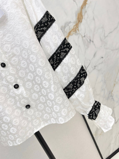 Ch 25ss Silk jacquard shirt