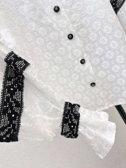 Ch 25ss Silk jacquard shirt