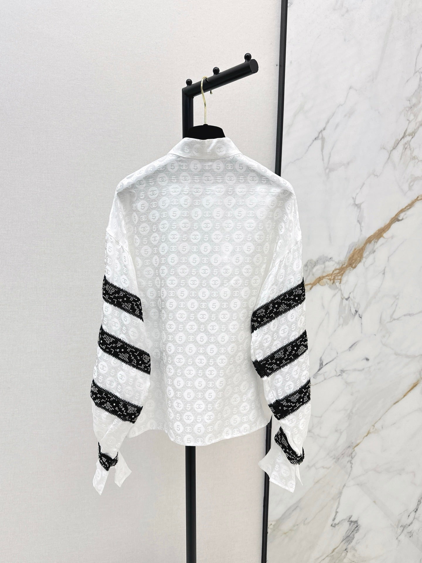 Ch 25ss Silk jacquard shirt