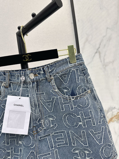 Ch 25ss embroidered denim short