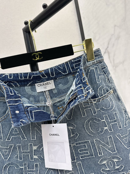 Ch 25ss embroidered denim short