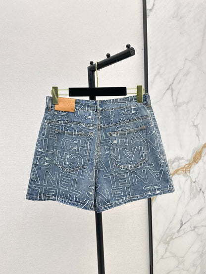 Ch 25ss embroidered denim short