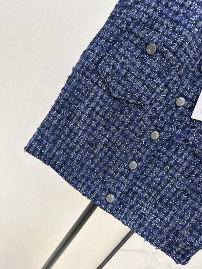 ch 25ss woven vest