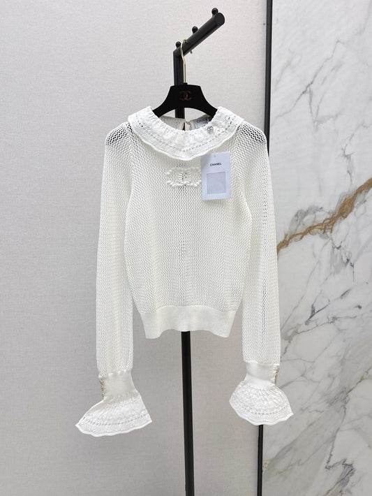ch 25ss knitted ruffle sweater
