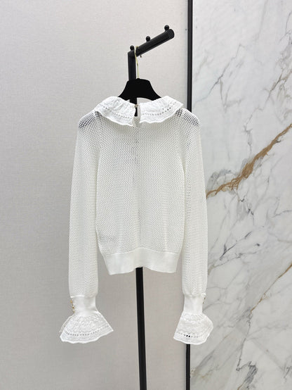ch 25ss knitted ruffle sweater