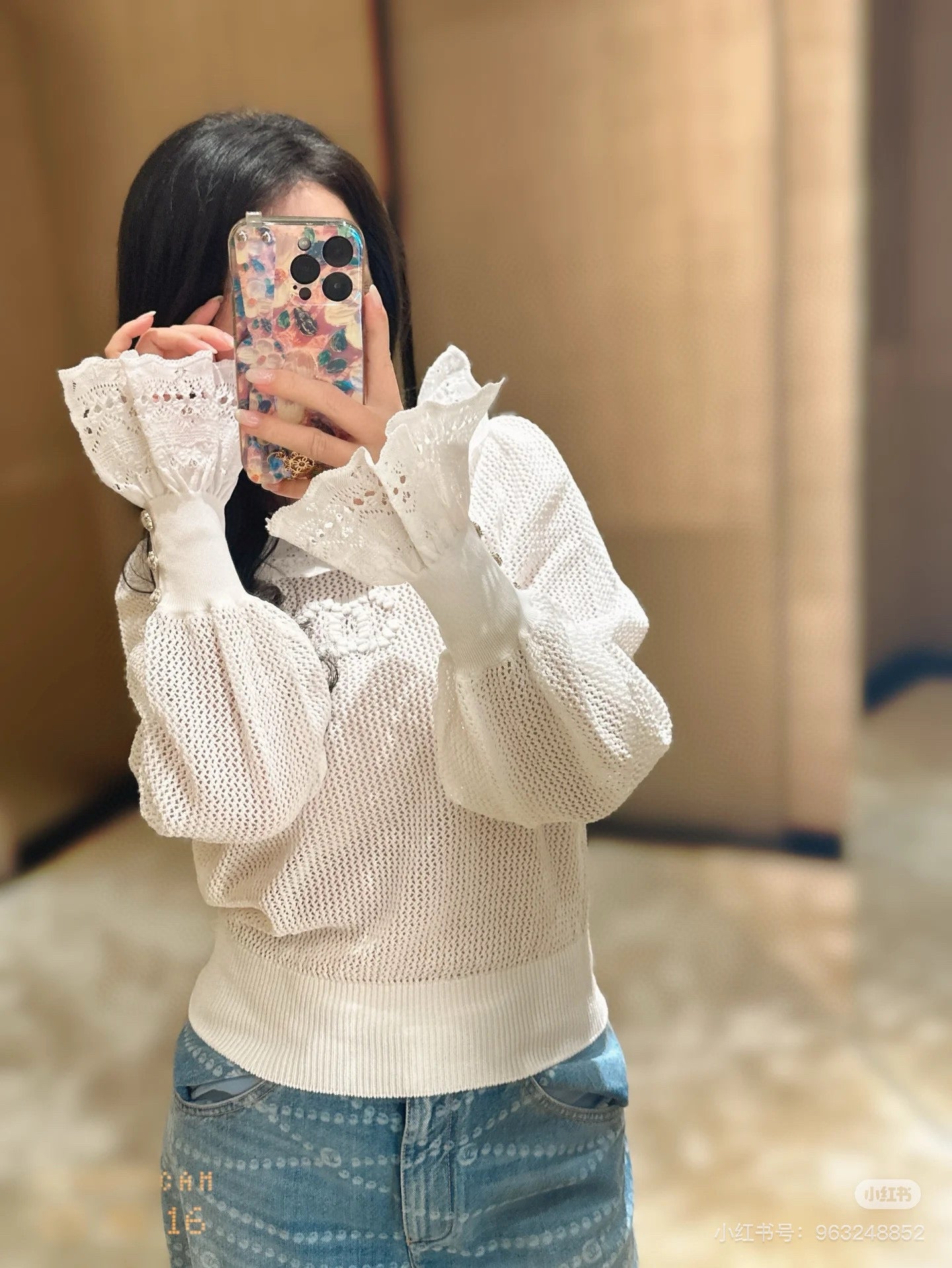ch 25ss knitted ruffle sweater