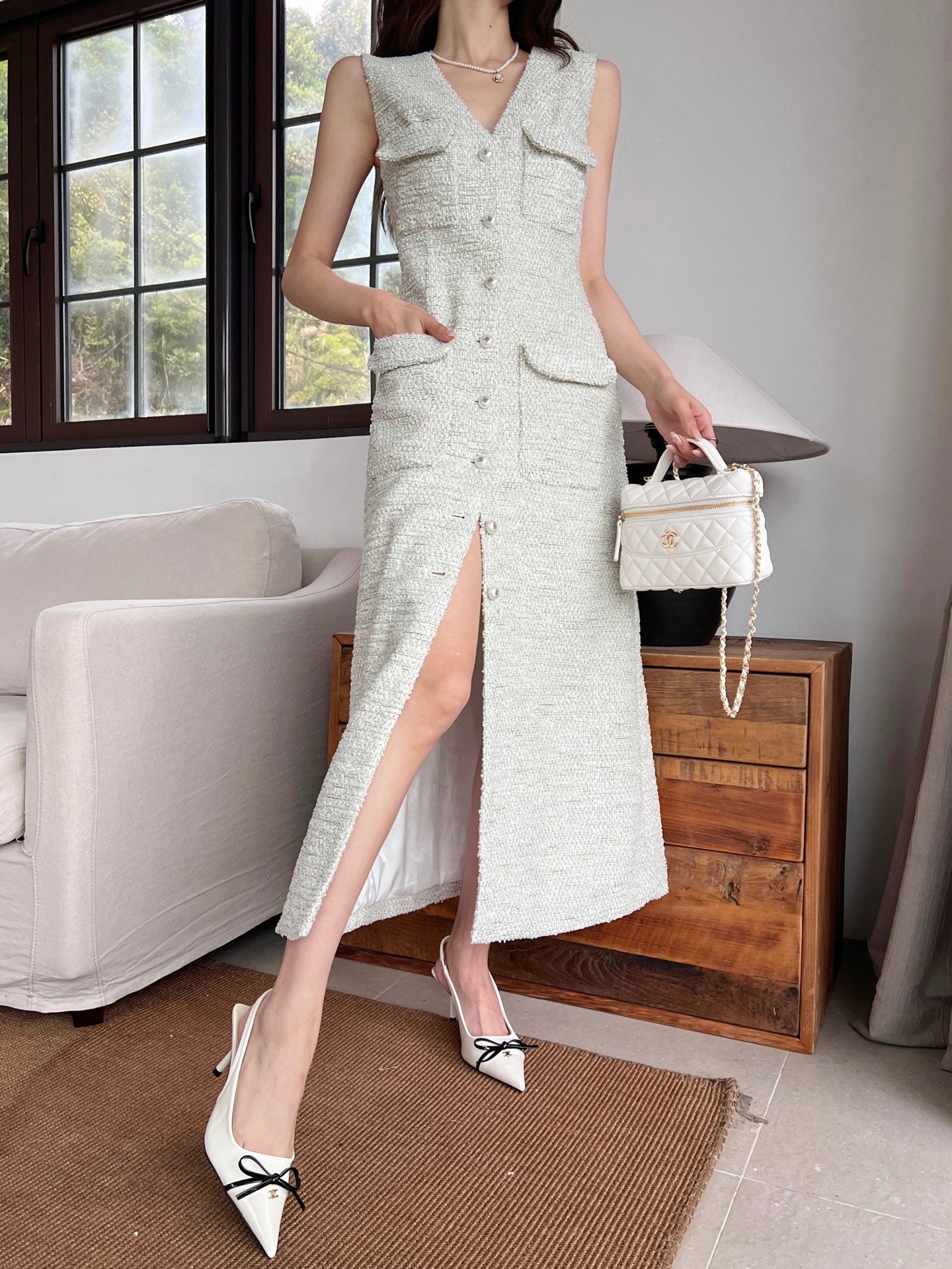 Ch 25ss woven shirt dress