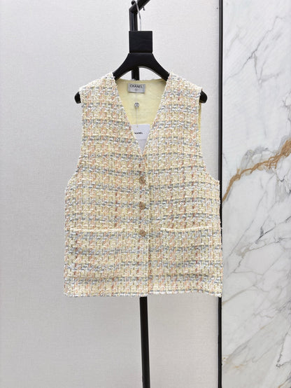 ch 25ss woven vest