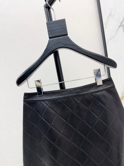 Ch 25ss genuine leather skirt