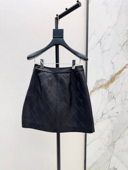Ch 25ss genuine leather skirt
