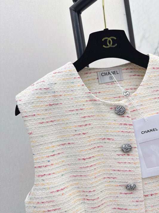 Ch 25ss woven vest