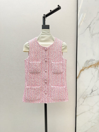 Ch 25ss woven vest