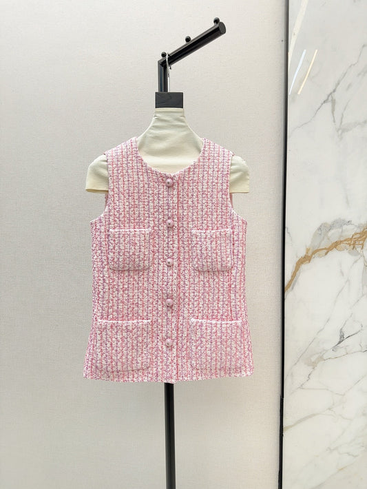 Ch 25ss woven vest