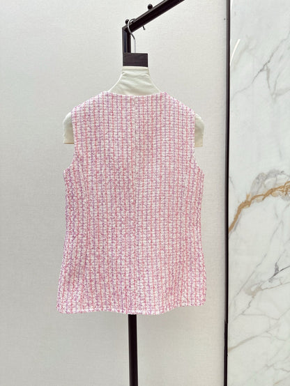 Ch 25ss woven vest