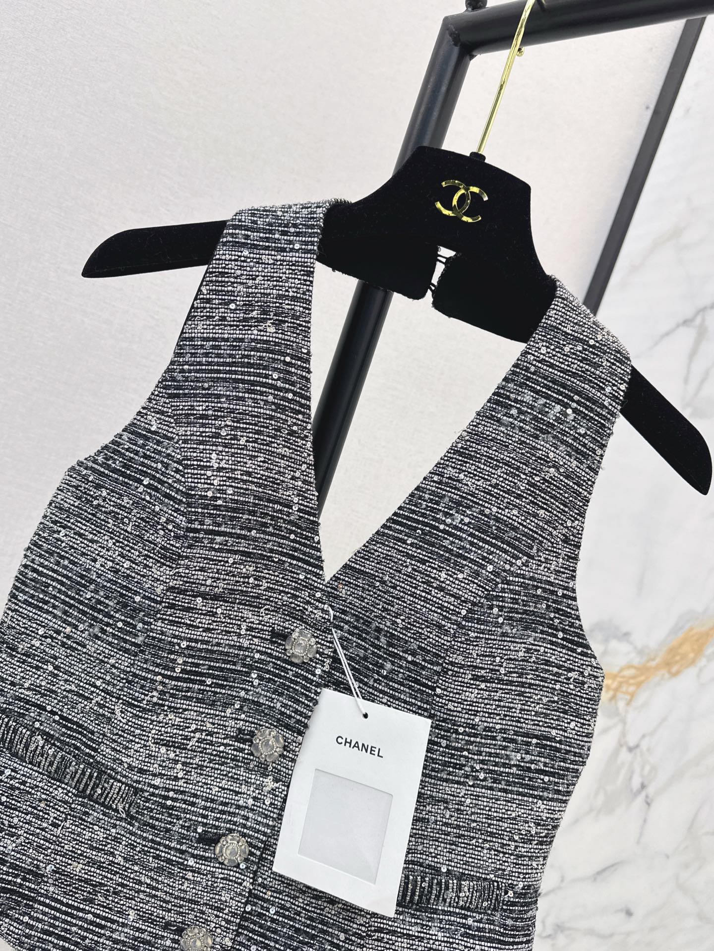 Ch 25ss rhinestone vest