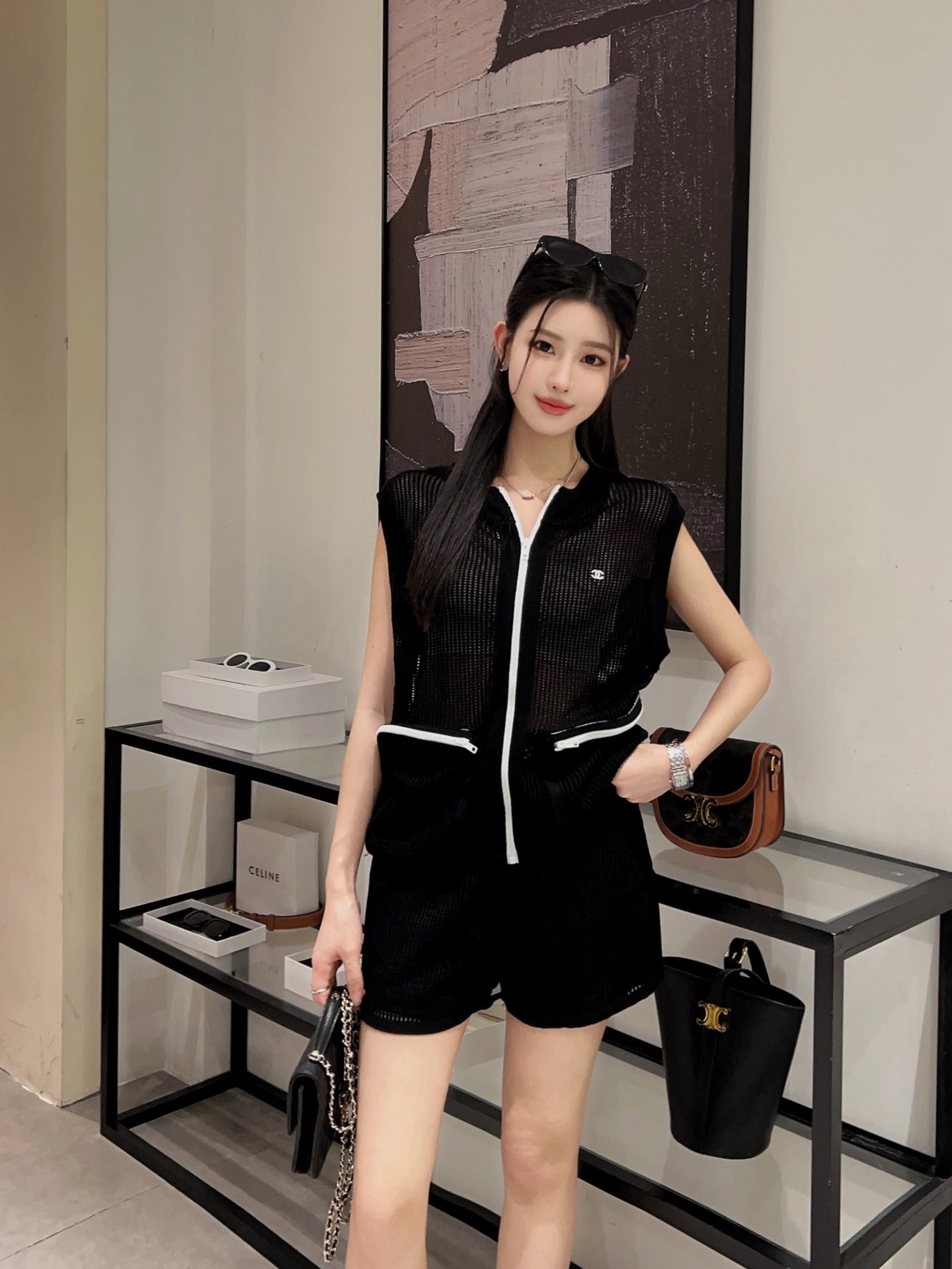 Ch 25ss knit hollow set