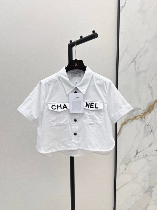 Ch 25ss embroidered crop shirt