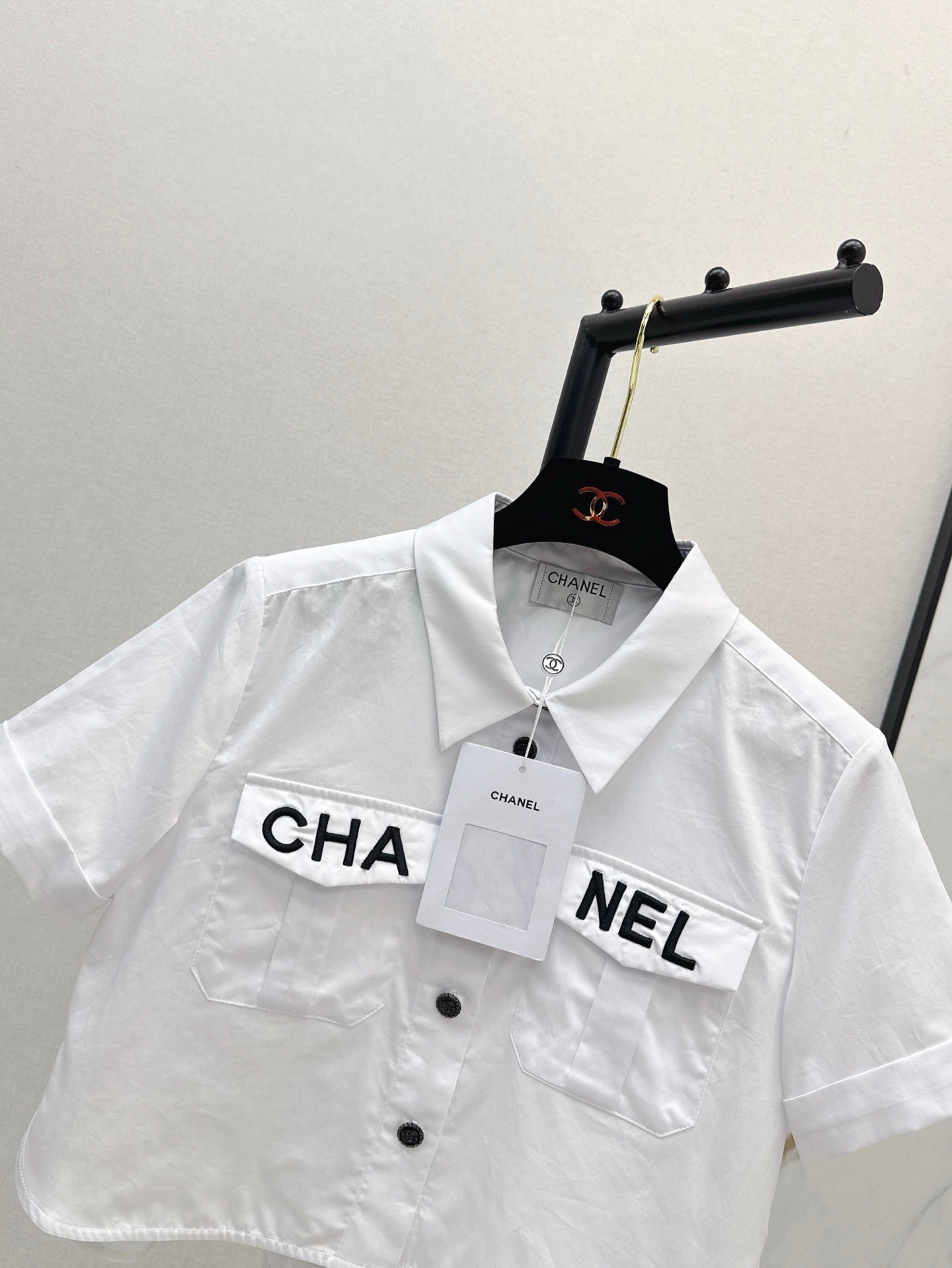 Ch 25ss embroidered crop shirt